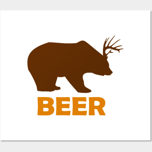 Beer Bear, cute fun word combine design Posters and Art